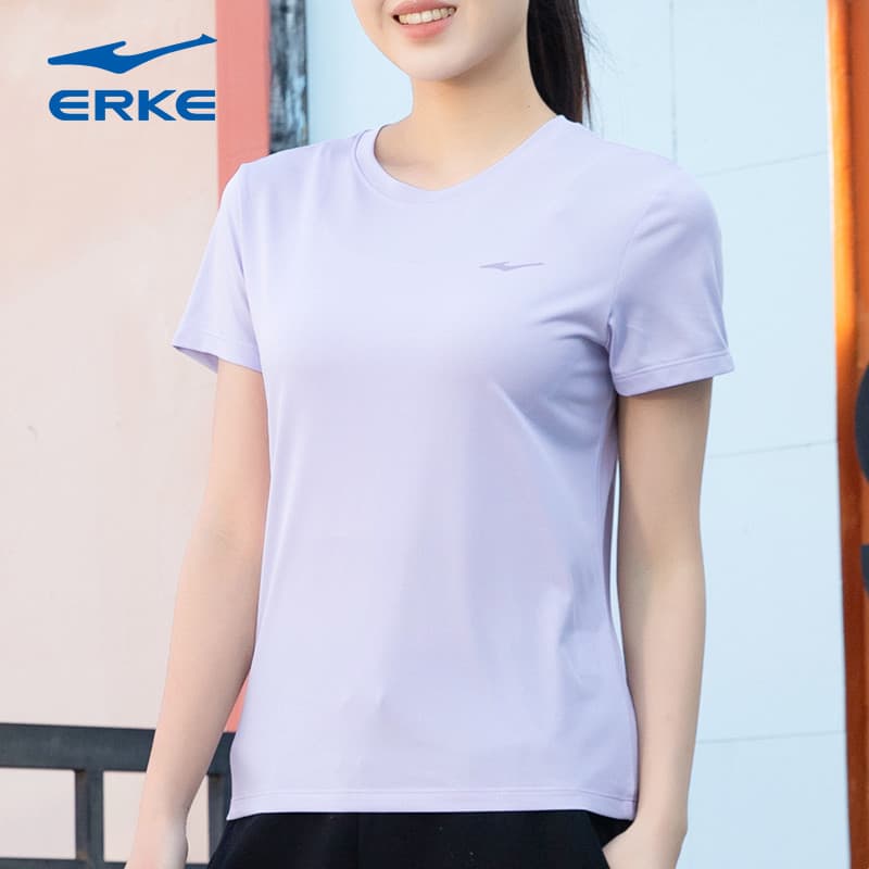 Hongxingerke camiseta de seda gelo respirável novo estilo verão meninas manga curta Casual secagem rápida t Fitness meta