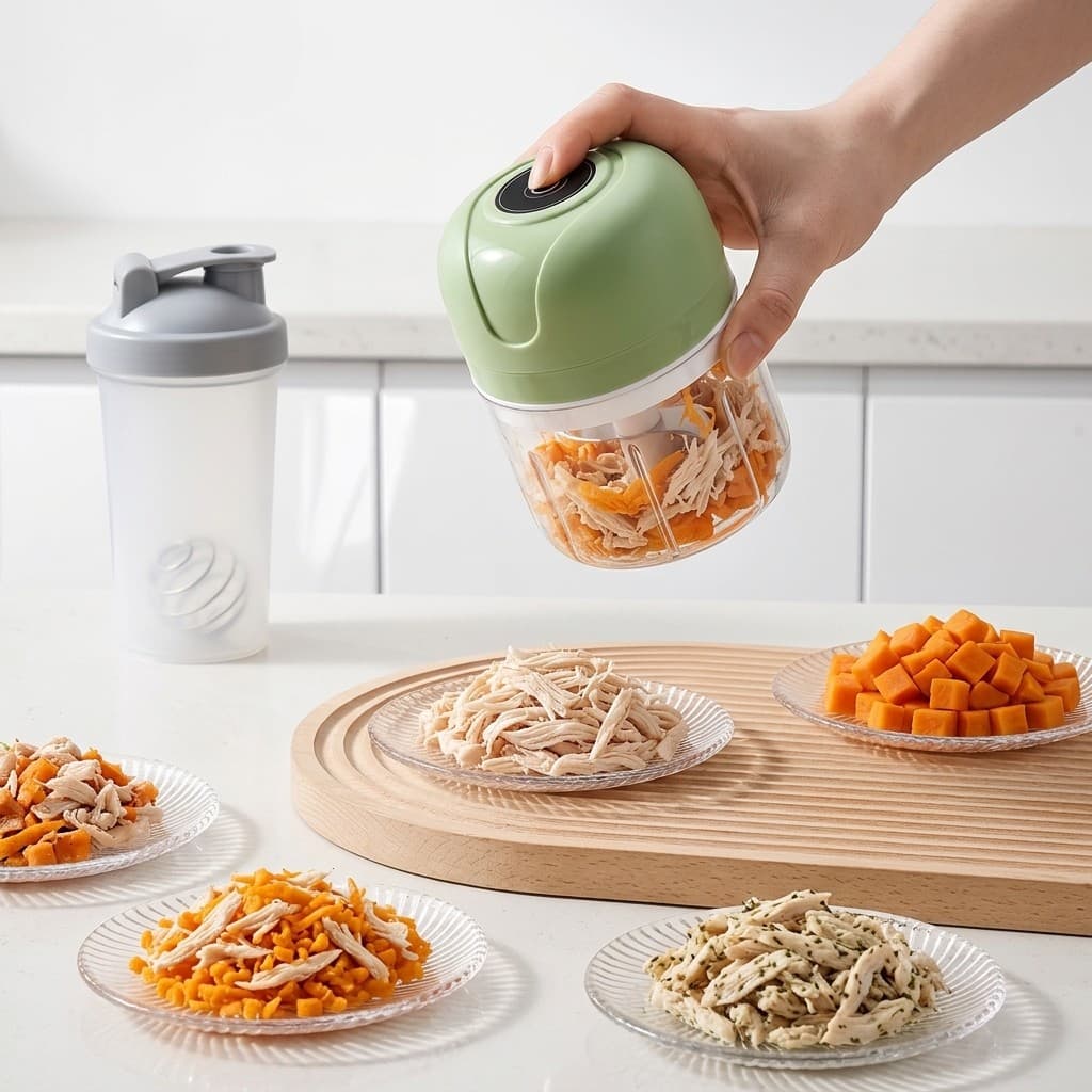 Mini Picadora Elétrica De Alimentos Moedor Carne Tempero Processador Portátil Recarregável Utensílio Prático