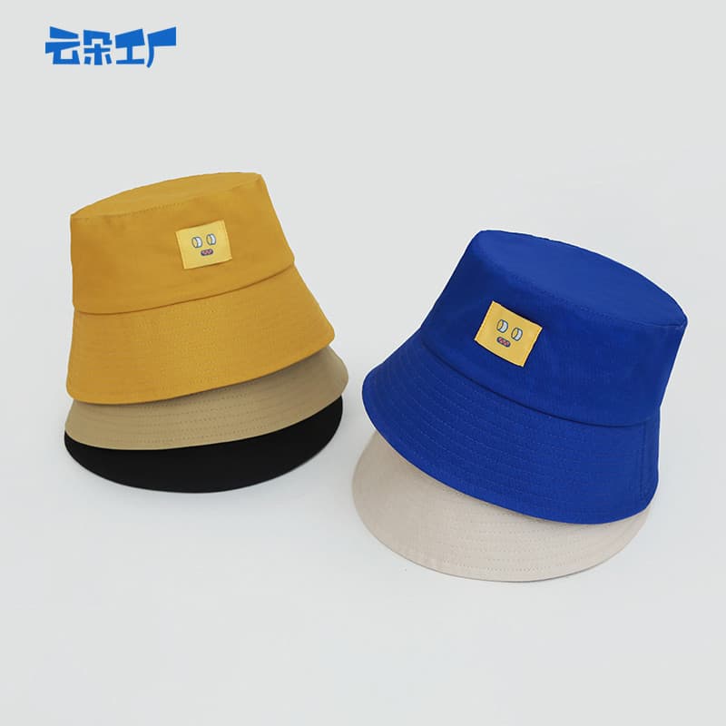 Nuvem fábrica pequeno amarelo lavatório chapéu japonês balde plano chapéu feminino verão chapéu de sol fino chapéu balde
