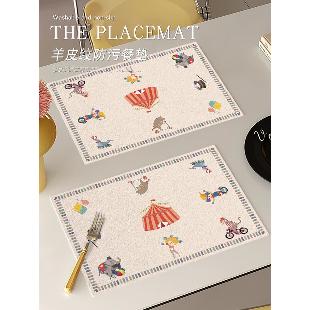 Toalha de mesa descartável à prova d'água à prova de óleo de desenho animado Tapete de mesa pequeno Tapete de mesa para