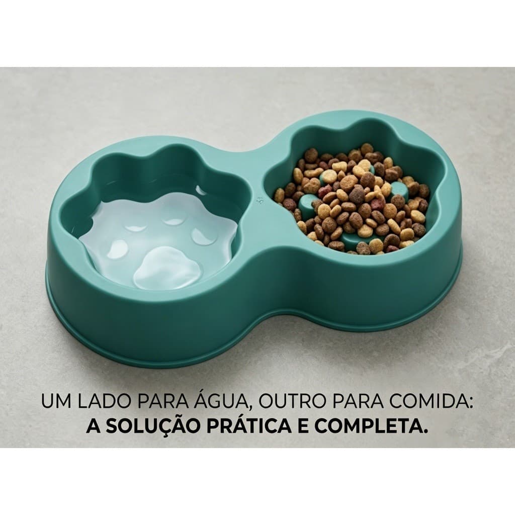 Comedouro e Bebedouro para Pet Cão ou Gato | Cor Azul Claro | Capacidade: 250 ml