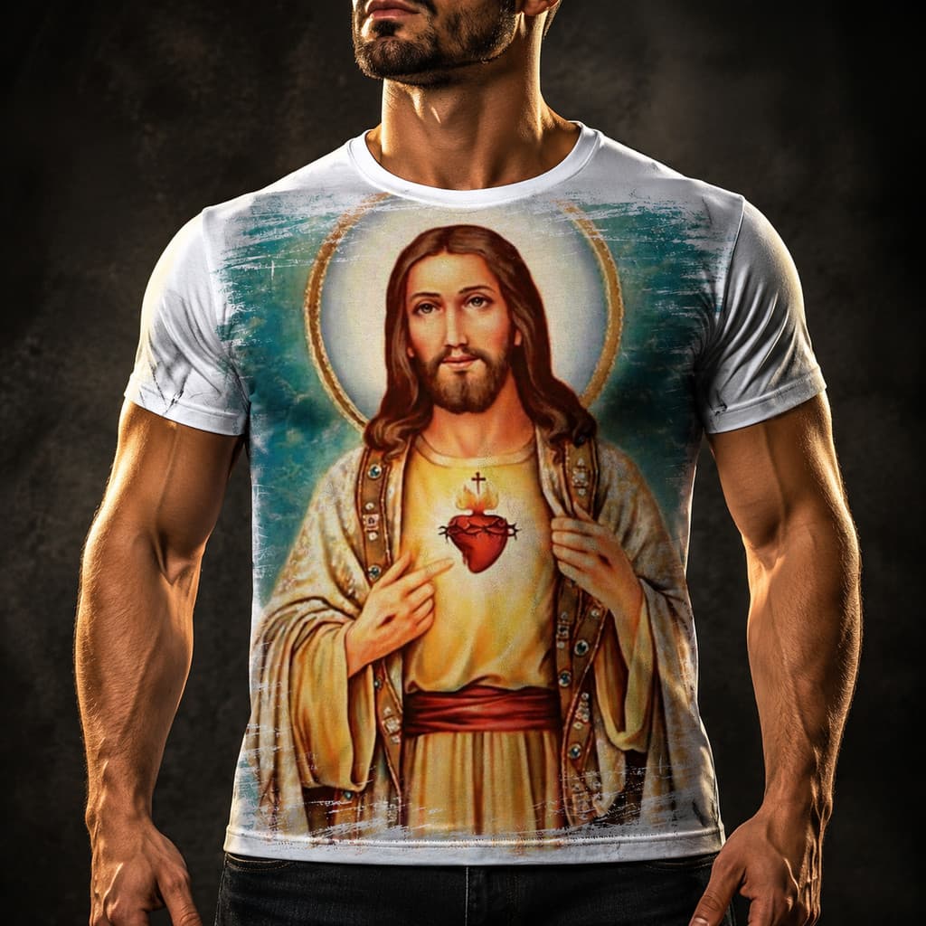 Camisa Camiseta Masculina Catolica Jesus Cristo 24