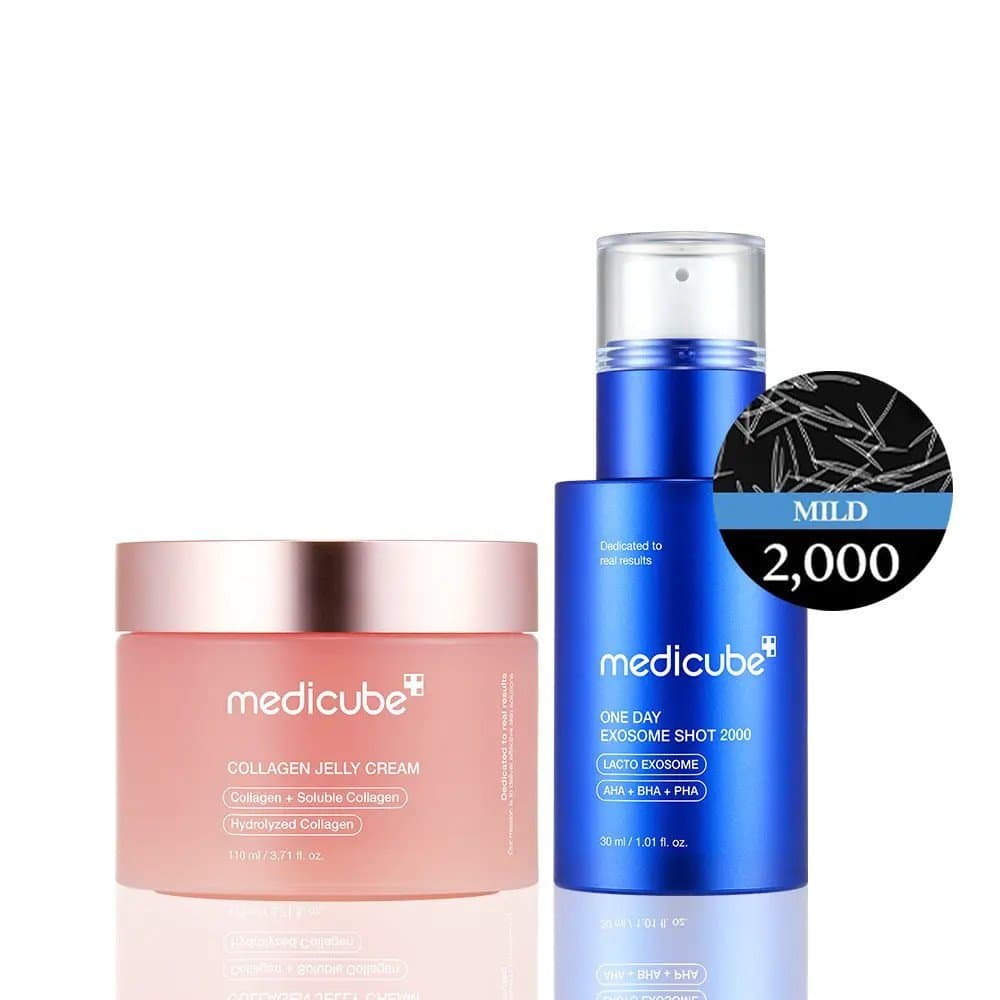[medicube] Conjunto de Cuidados Faciais Coreano Home Aesthetic Duo l Experience Glass Glow Facial Effect MUAX