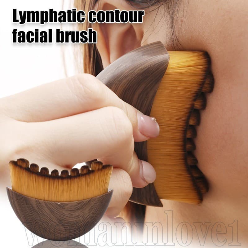 Escova Ergonômica De Contorno Linfático-Para Circulação Melhorada , Fadiga Alívio Da Pele-Ferramenta De Massagem Facial-