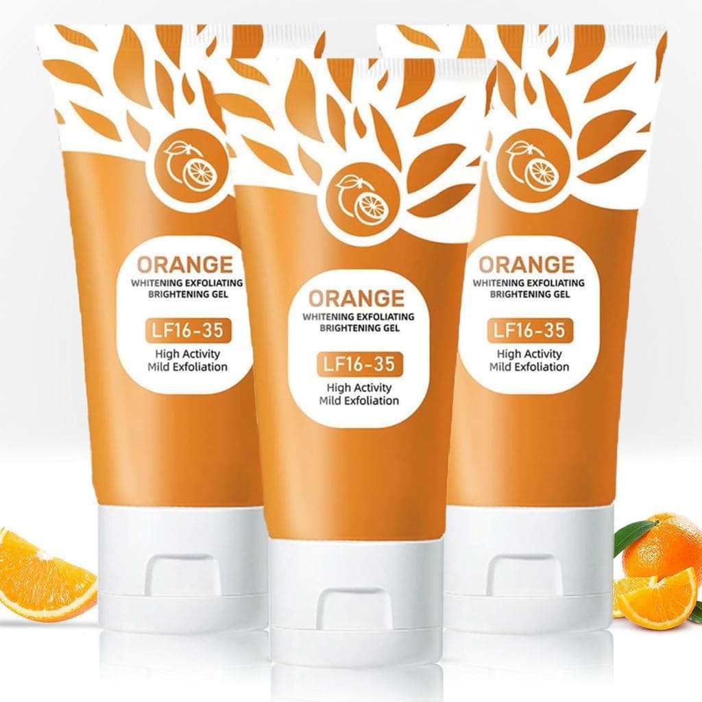 Gel Esfoliante de Enzimas de Laranja para Rosto e Corpo - Gel de Limpeza Profunda para Remover Cravos, Esfoliante Orgâni