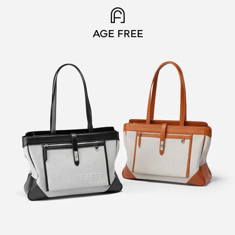Bolsa Grande PU AGE FREE Com Forro em Camurça e Zíper | Resistente e Espaçosa para Uso Diário