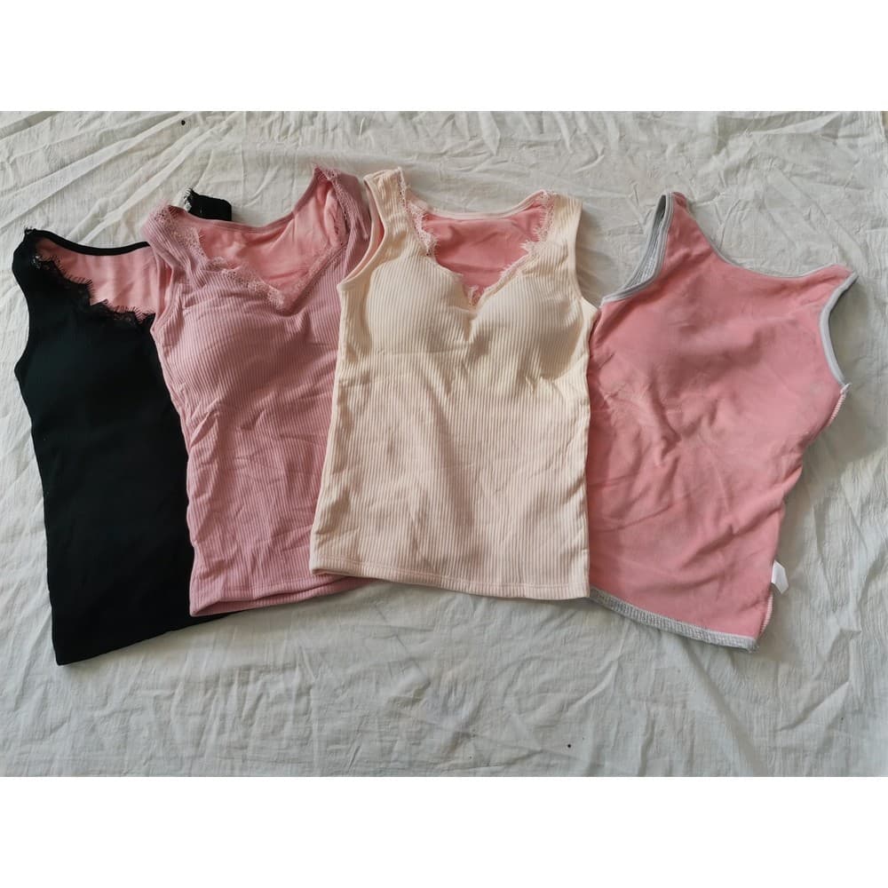 B15-16 feminino norte do inverno engrossado forro de lã dormir Bottoming roupa interior colete estilingue rosqueado magr