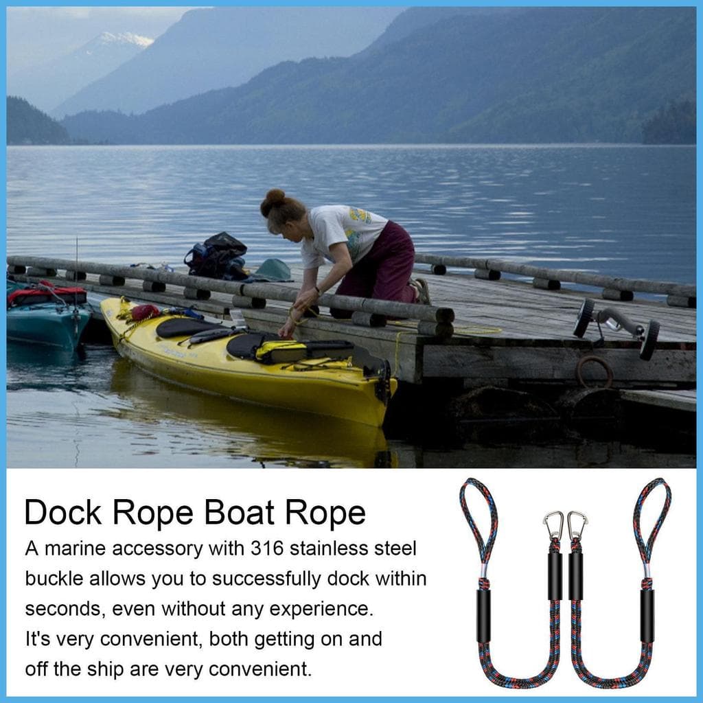 Linha De Doca De Barco , 4 Pés , Corda Com Clipes De Aço Inoxidável , 2 Pacotes , Acessórios De Marinha Para Barcos hueb
