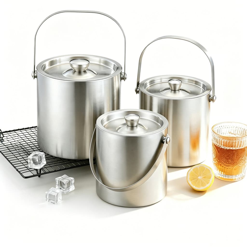 Balde de Gelo Mini -2L 3L-Térmico-feito de Aço Inoxidável 304 - Dupla Parede com Tampa