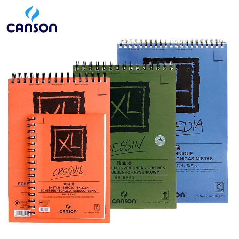 Canson Sketchbook 8k Sketchbook 16k a4 Pintado à mão Cor Chumbo Livro de desenho Livro de aquarela Estudante Adulto Cor