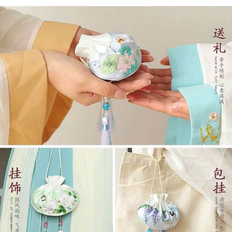 Amuleto da paz bordado artesanal diy Material saco bolsa saquinho caseiro Su bordado paz bênção enviar pai iniciantes