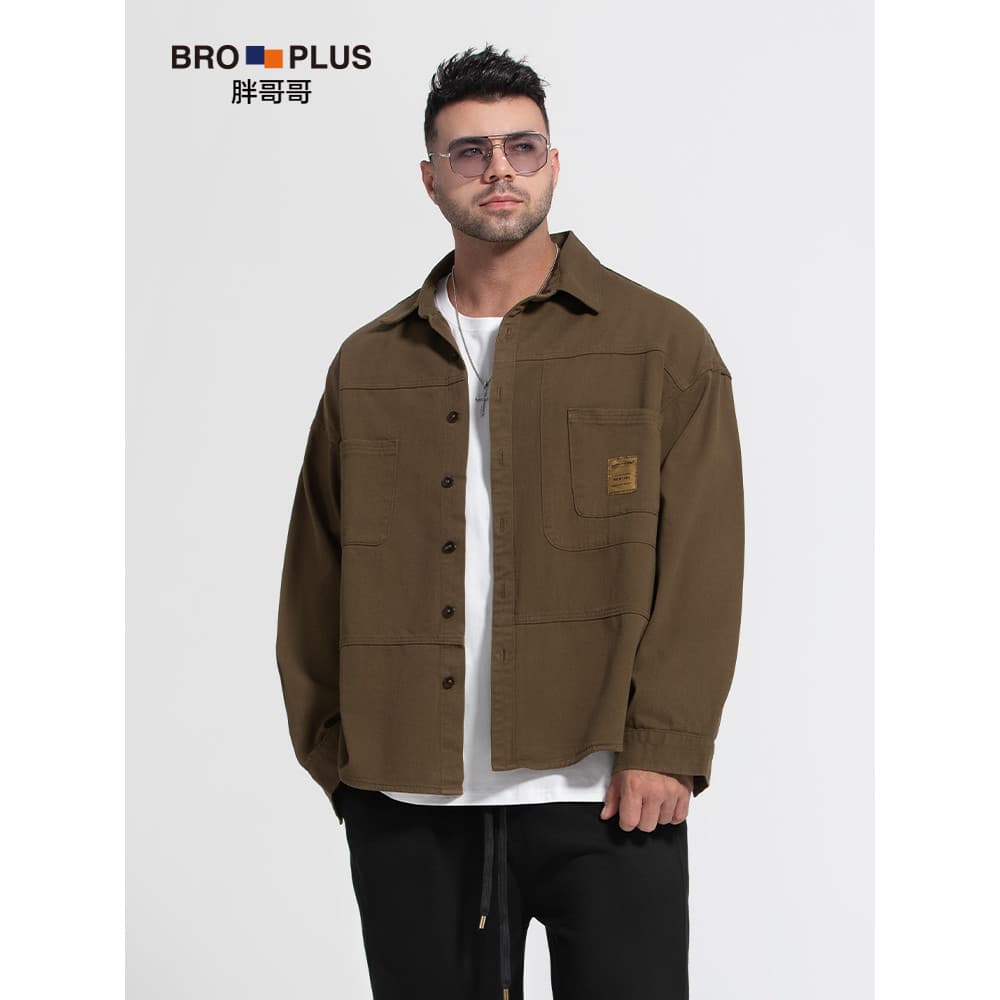 Fat Brother camisa masculina plus Size novo estilo 2026 Design sentimento High-End mais gordura Extra grande camisa Casu