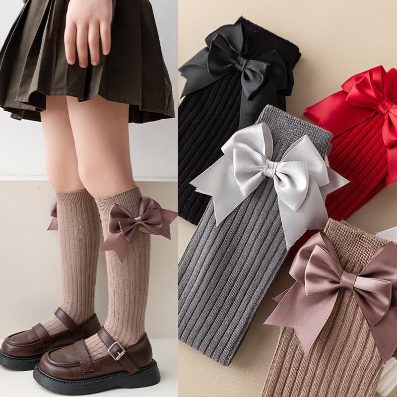 5 Pares Meninas Meias Altas Até O Joelho Primavera Verão Bebê Crianças Longas De Algodão