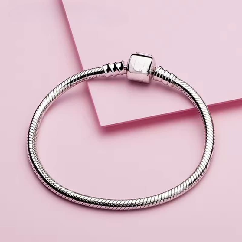 Pulseira para Berloques Pingente Aço Inox Maleável – Charm Compatível Universal Bracelete Trava 316L