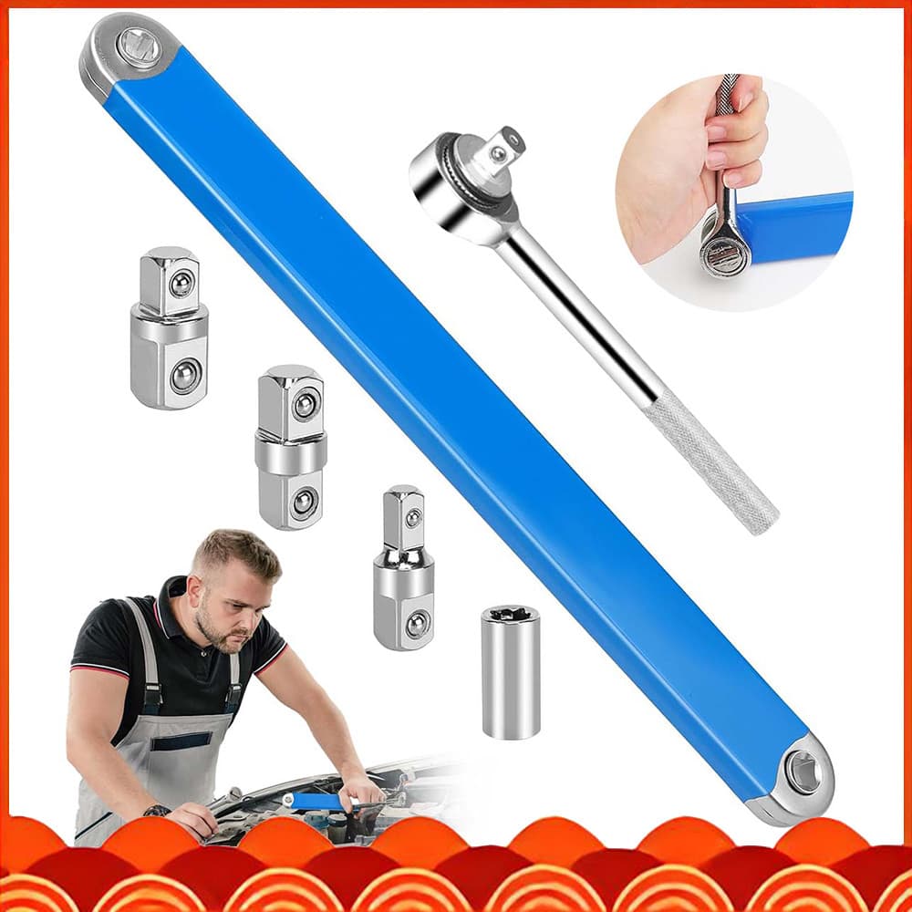 Conjunto de chaves de extensão com ângulo (1 chave de extensão + 4 adaptadores + 1 chave catraca)