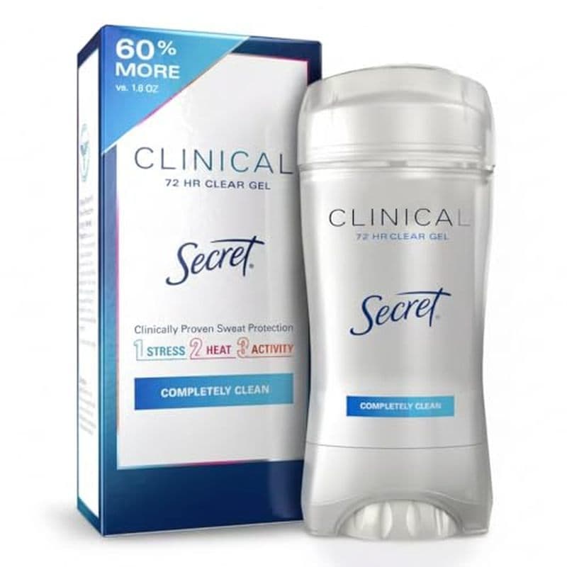 Antitranspirante De Gel Transparente De Força Clínica Secreta & amp ; Desodorante Para Mulheres-Totalmente Limpo-2.6 Onç