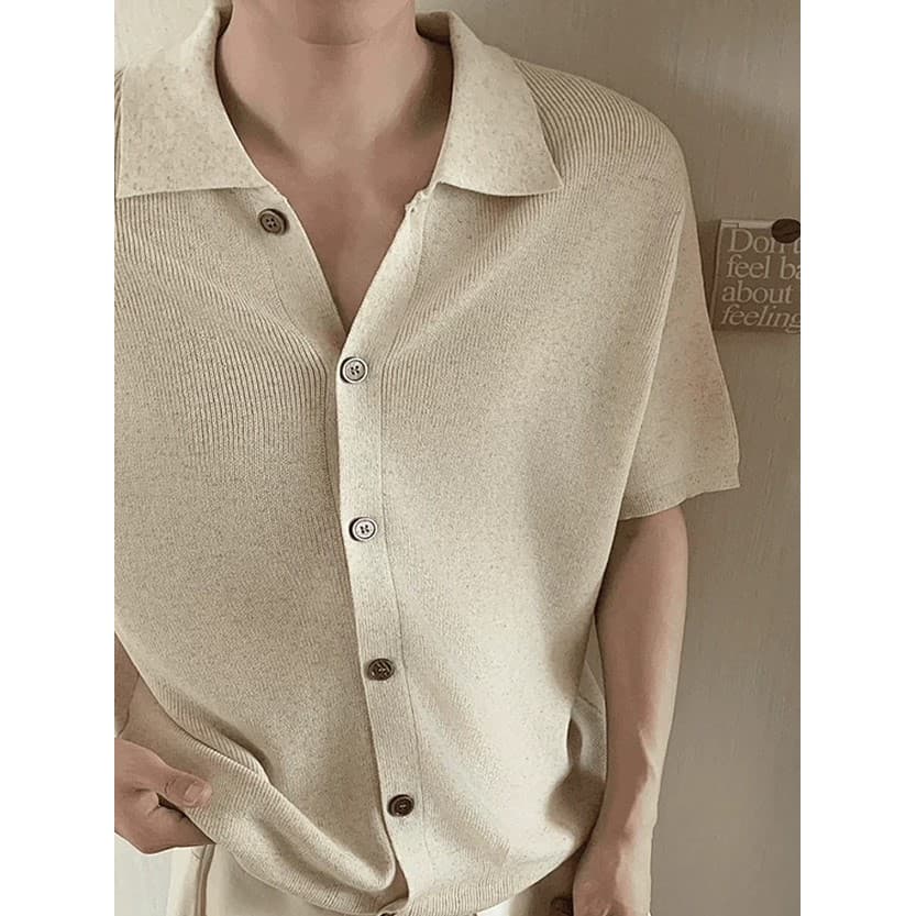 Luz madura de alta qualidade algodão mercerizado gelo seda malha polo camisa masculina legal respirável fino-ajuste mole