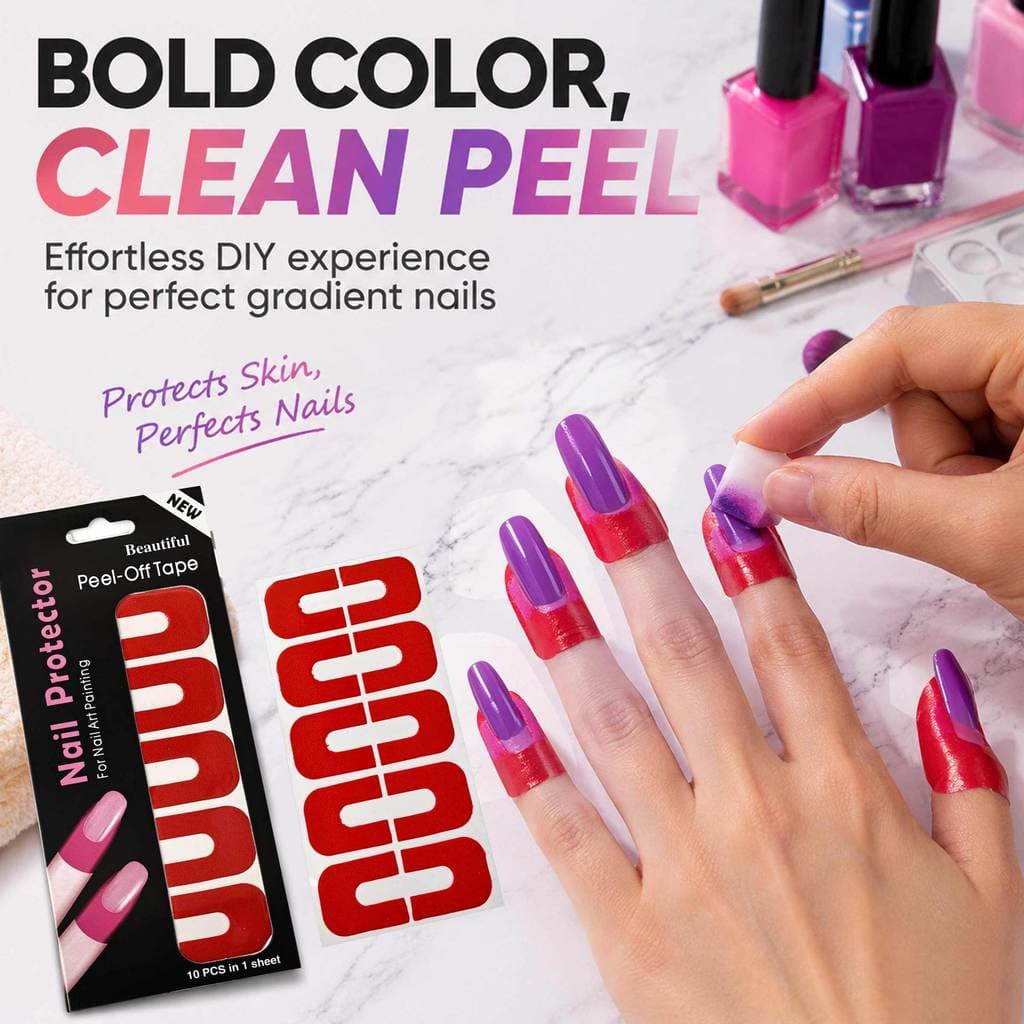 Protetor Anti-Derramamento Para Arte Em Unhas , Adesivo Forma De U Prevenção De Transbordamento De Esmalte , Ferramenta