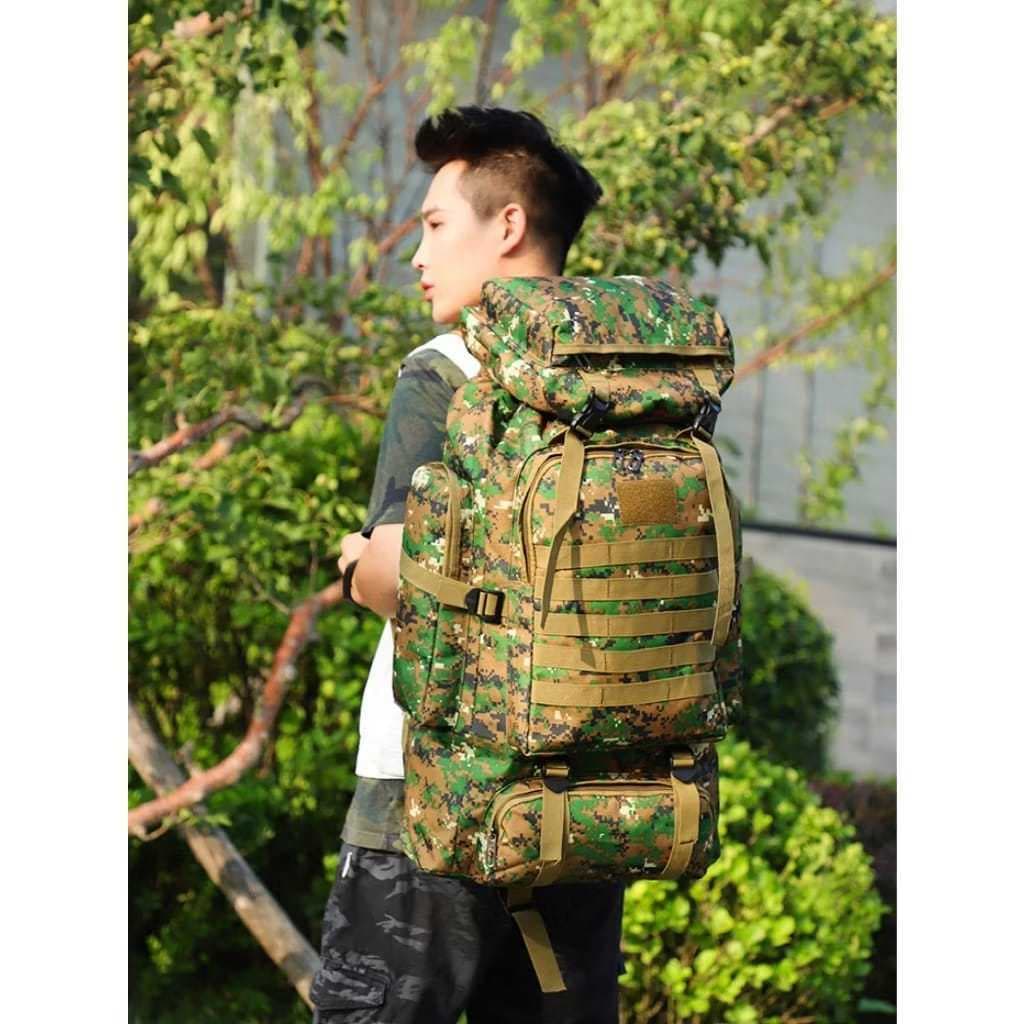 Mochila Grande de Viagem 80L Impermeável com Múltiplos Bolsos Ajustável para Camping Trilhas