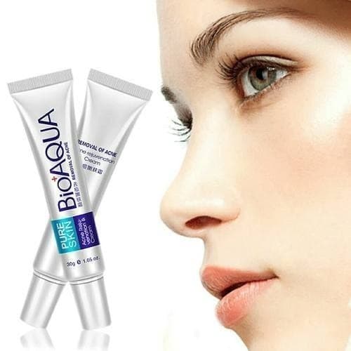 Creme Acne Removal & Rejuvenation Cream Bioaqua Pure Skin dia/noite para pele normal de 30mL/30g 20+ anos