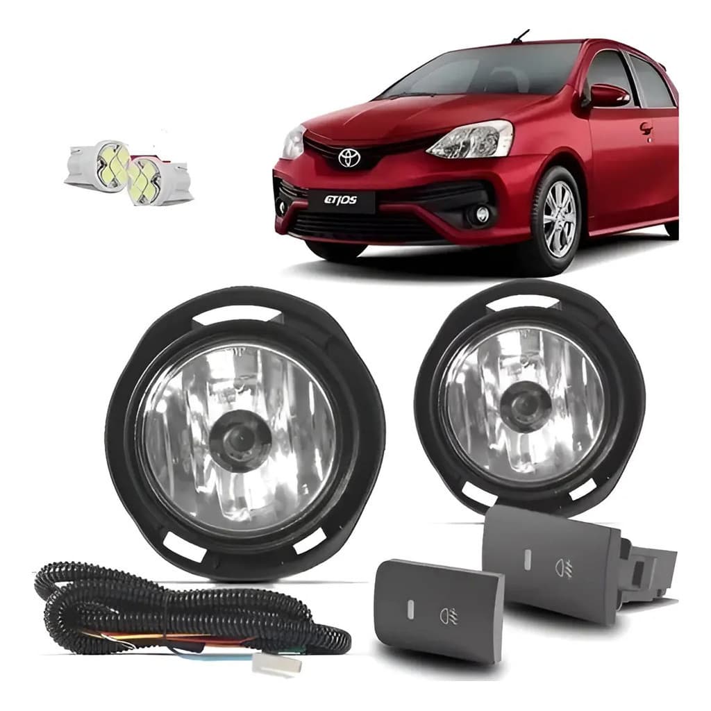 Kit Farol Neblina Toyota Etios 2020 2021 2022 Com Pingo Led