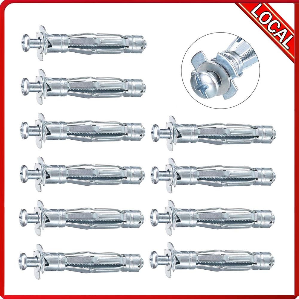 10 parafusos de expansão M5 (comprimento único 6cm) Material de aço carbono antiferrugem resistente a altas temperaturas
