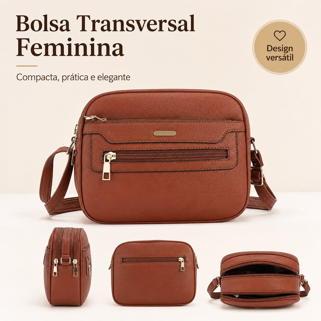 Bolsa Feminina Transversal Pequena Estilo Casual Moderna E Leve