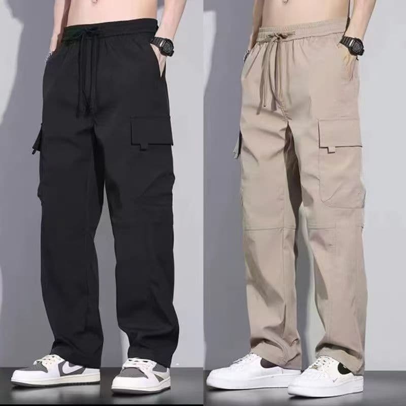 Macacão tamanho grande primavera outono estilo masculino solto Retro em linha reta perna larga calças casuais resistente
