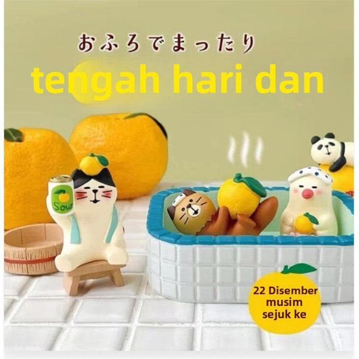 ZAKKA Sanmao gato japonês gato banho toranja série de banho ornamentos japoneses foto adereços decoração de mesa