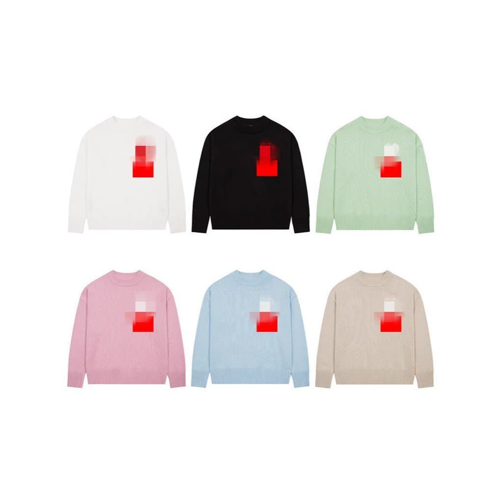 Cor sólida letras de amor versão coreana Jacquard malha camisola de manga comprida solta Casual All-Match em torno do pe