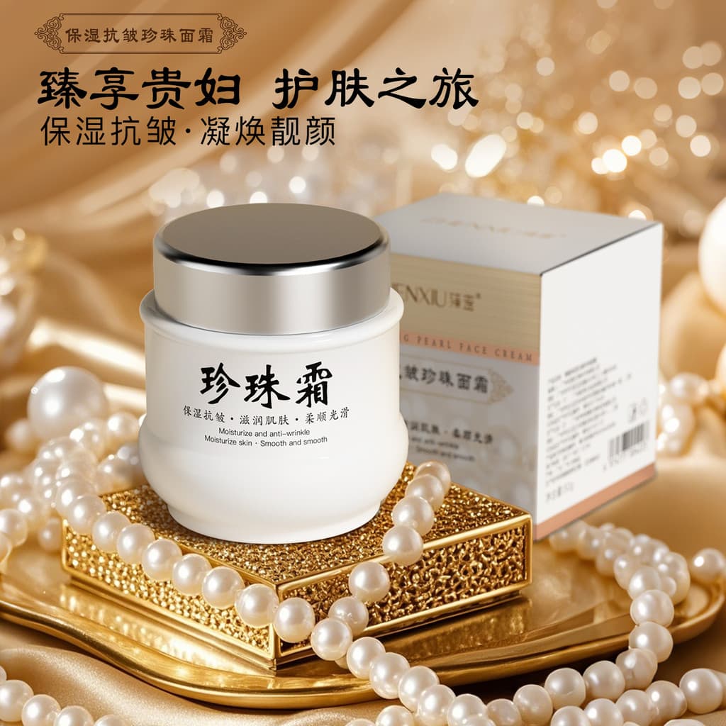 Creme de pérola de grau feminino desbota linhas finas Anti-rugas melhora o embotamento remove brilho amarelo hidratante