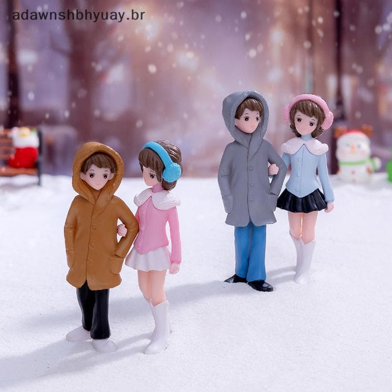 Adawnshubiuay 1 Par De Mini Amantes De Doces Casal Segurando As Mãos Estatuetas Miniaturas Jardim De Fadas Terrários De