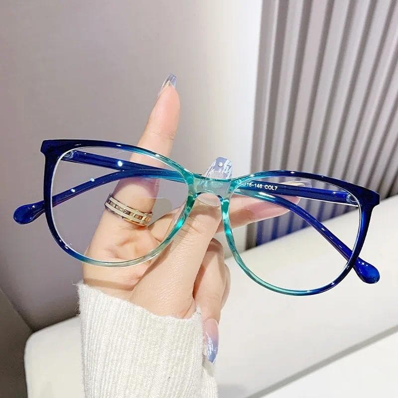 Óculos Femininos Elegantes Retro Transparentes Anti-Luz Azul BQTP