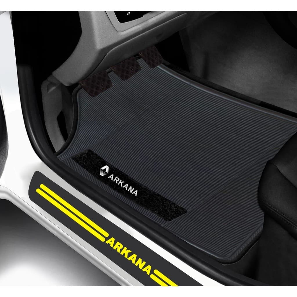 Kit Tapete E Soleira De Porta Renalt Arkana Universal Carro personalizado