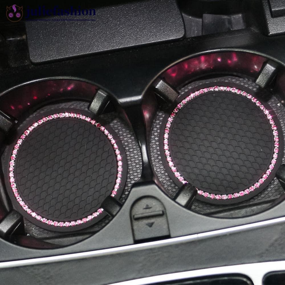 JULIEFASHION Strass Porta-Copos Para Carro Suporte Garrafa De Copo De Água Antiderrapante Viagem Tapetes Automotivos Ins