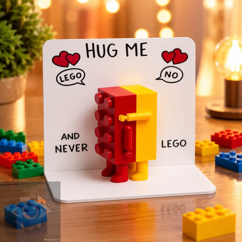 Presente Romântico Casal Abraço de Blocos Decorativo Namorado Namorada Dia dos Namorados