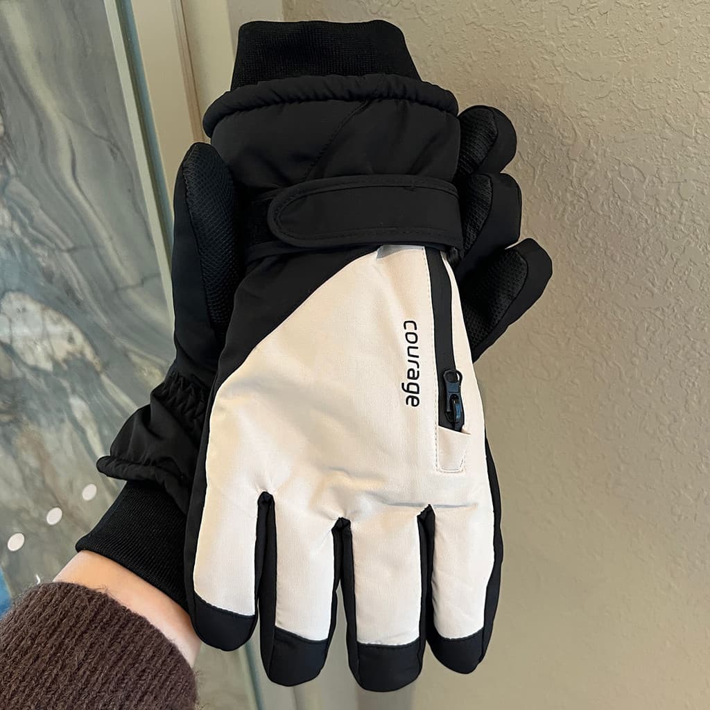 Luvas de esqui masculinas inverno tela sensível ao toque forro de lã engrossado ciclismo ao ar livre bicicleta elétrica