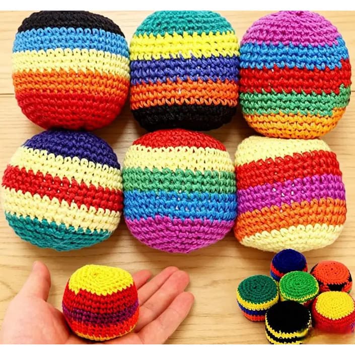 Cor Aleatória, 1/2/3 Peças de Hacky Sack Tricotado à Mão, Hacky Sacks de Crochê Sortidos e Aprimorados de 2026 para Adul