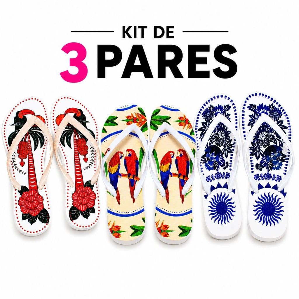 Kit 3 Chinelos Feminino Farm Havaianas