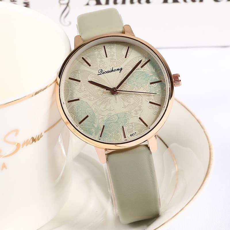 Mori Series Fresh Watch Feminino Nicho Design Minimalista Junior High School Feminino Estudante Verde Simples Elegante R