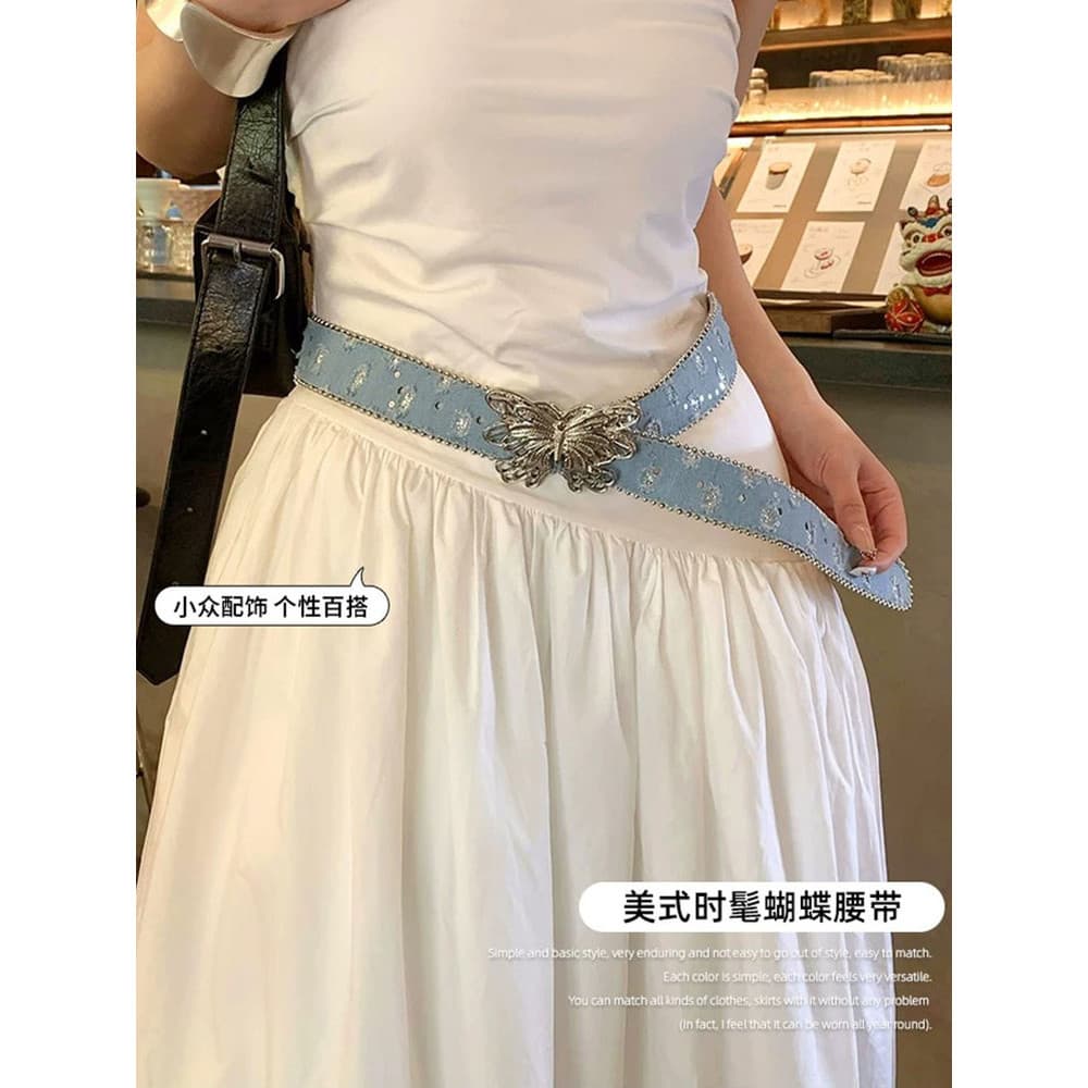 2026 novo estilo americano borboleta cinto feminino nicho Design y2k estilo menina quente com Jeans acessórios de decora