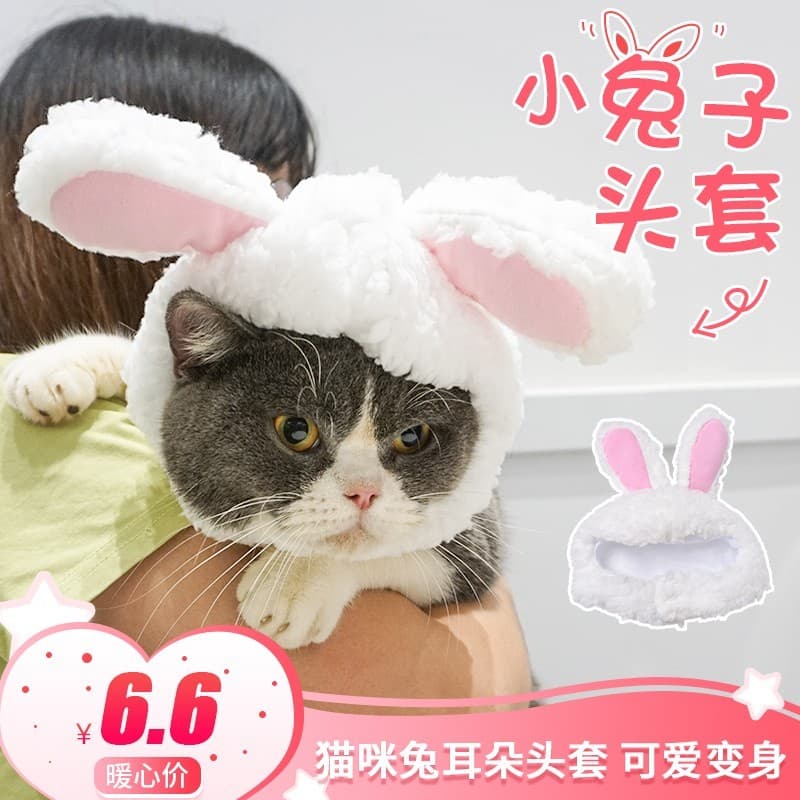 Influenciador animal de estimação gato coelho orelha chapelaria coelho gato chapéu bonito decoração de aniversário chape