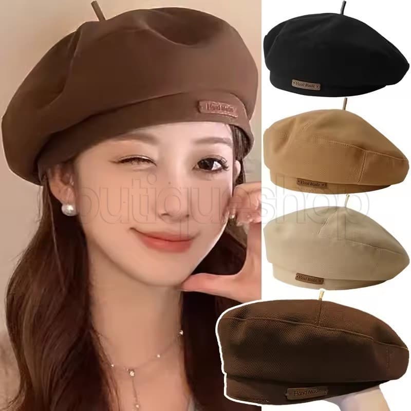 Boina Estilo Francês De Inverno-Chapéus Quentes De Artista De Jornal De Pintor Octogonal-Gorros Vintage-Boinas Legais Fe