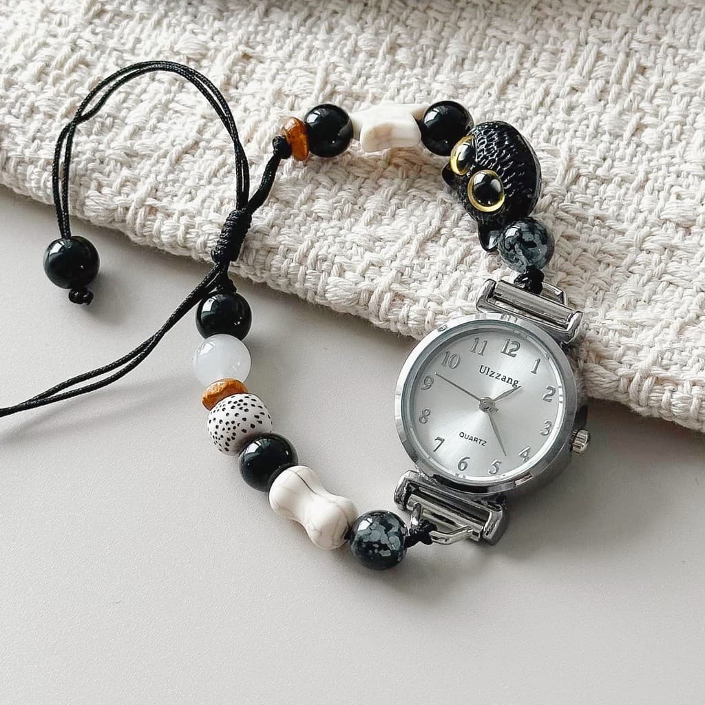 Pulseira de contas relógio feminino bonito pulseira estilo estudante júnior escola secundária de alta aparência ins esti