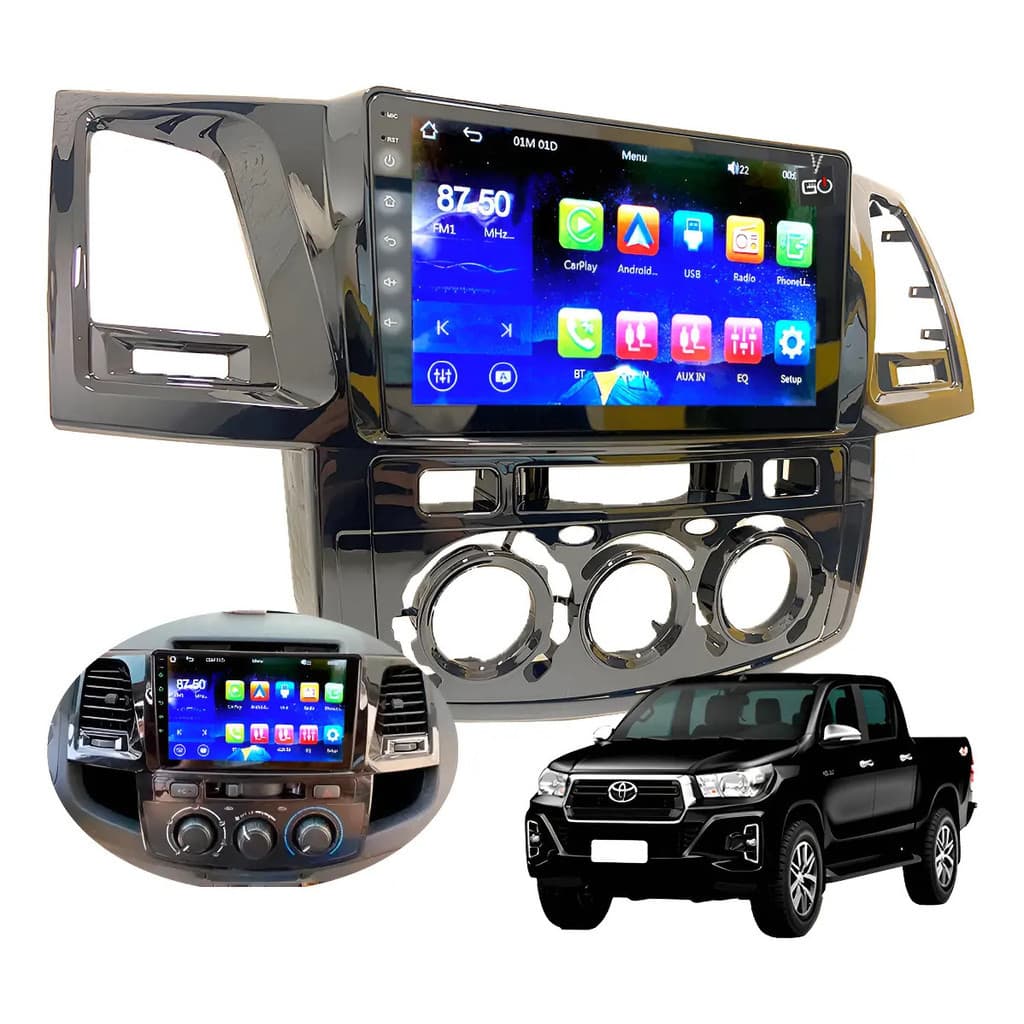 Multimidia Mp10 Hilux 07-15 Analog Carplay 9p Kit Pronto