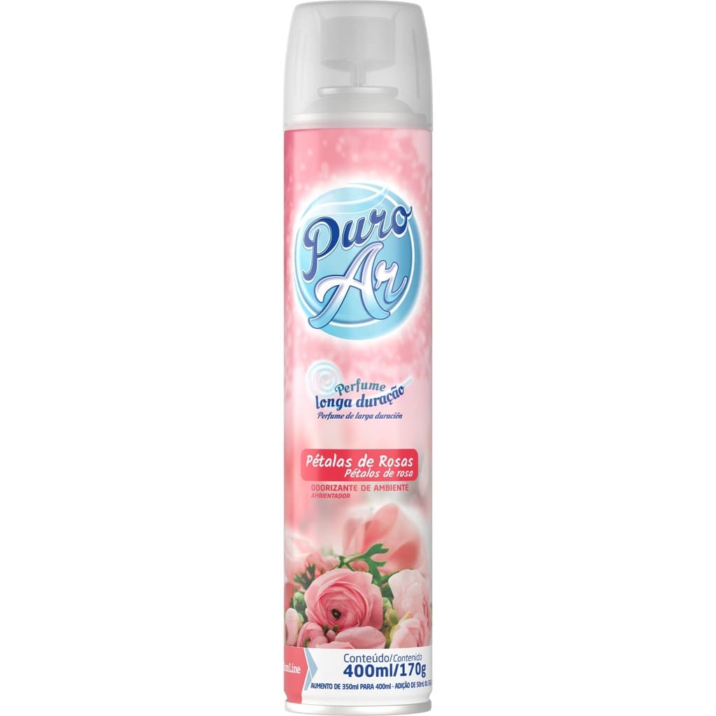 Odorizador Puro Ar Pétalas De Rosas 400ml Longa Duração