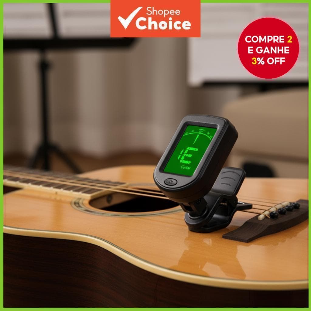 Miwayer Afinador Digital Cromático de Clipe para Violão LCD Mini Afinador para Violão Ukulele Violino