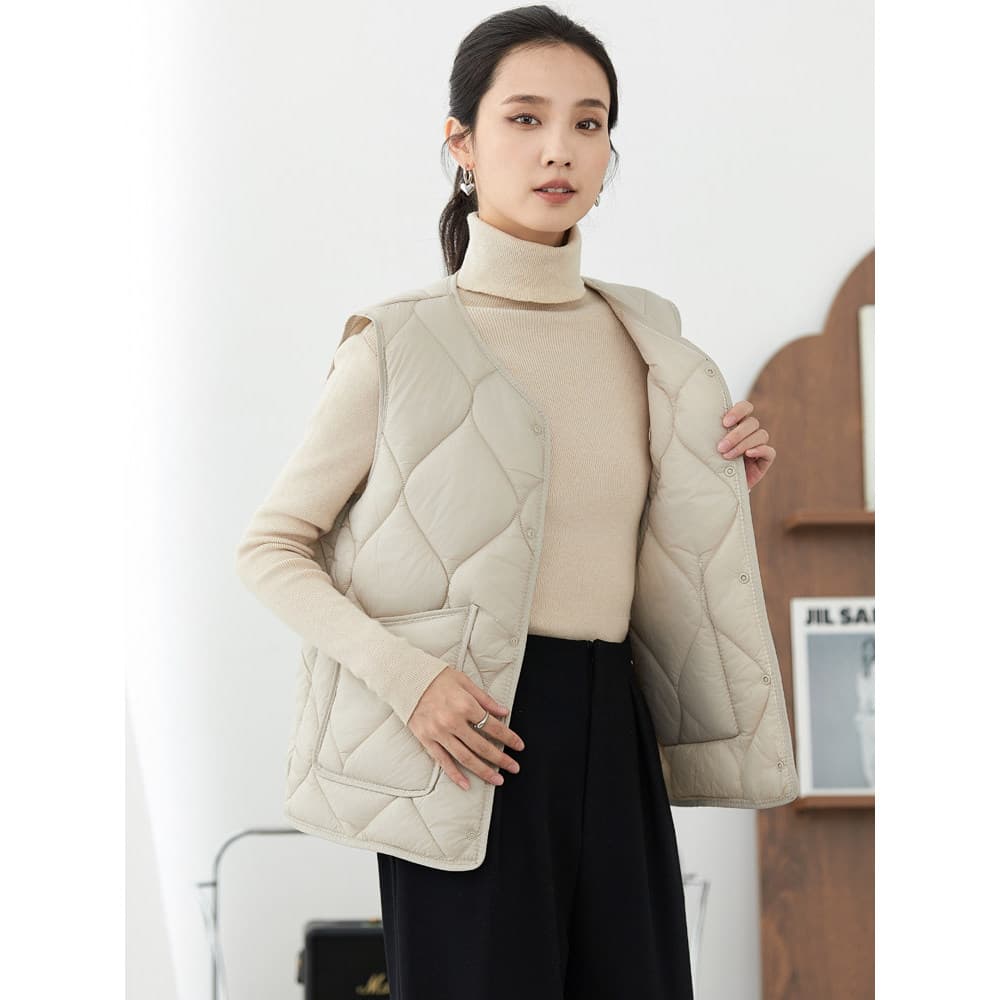 2026 para baixo colete de algodão feminino outono inverno forro leve colete térmico Bottoming roupa interior tamanho gra
