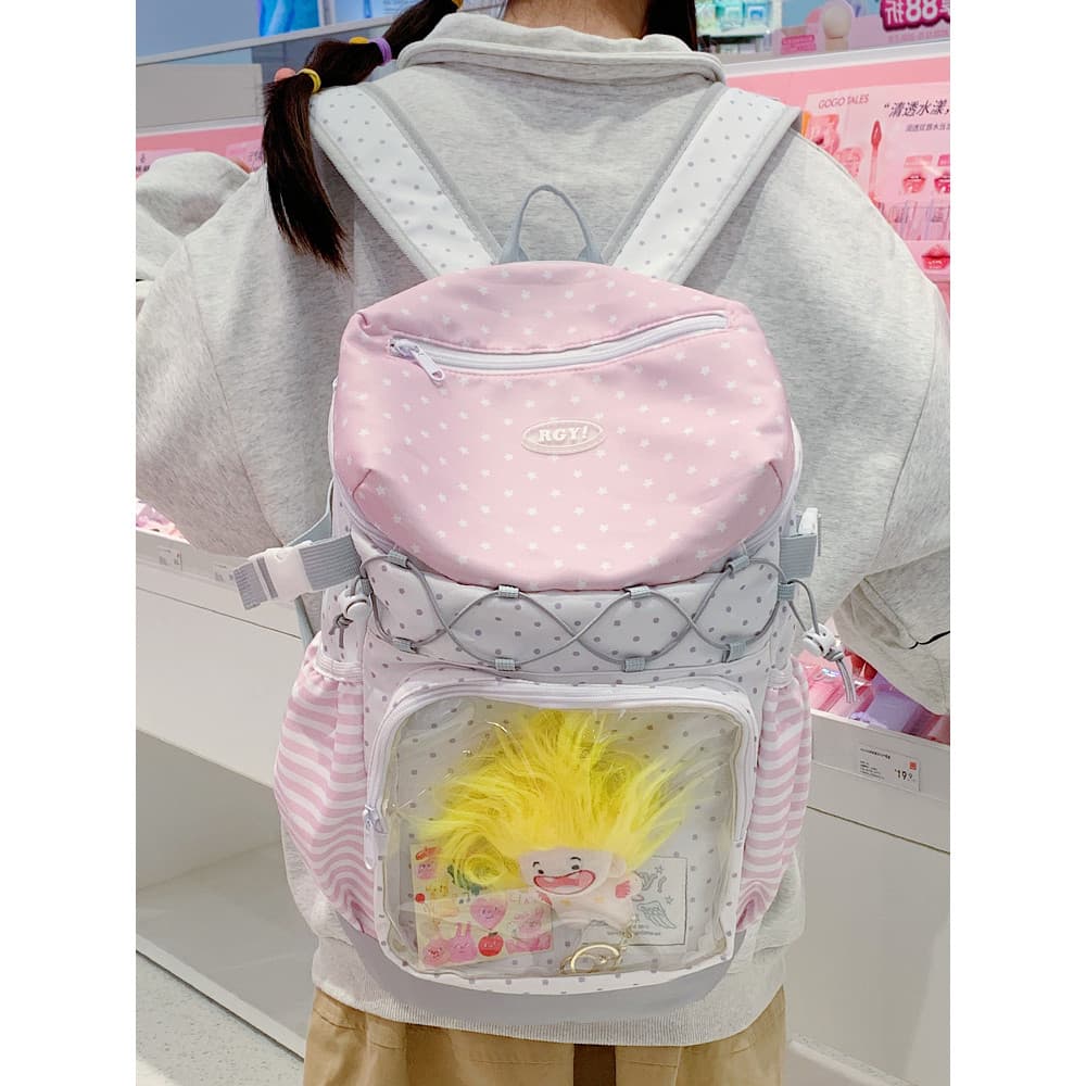 2026 primavera verão nova chegada transparente saco de dor mochila feminina estudante saco de escola nicho sem colisão e