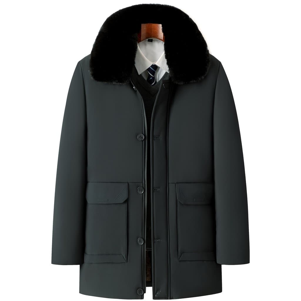 Jaqueta de inverno para pai de meia-idade Jaqueta acolchoada de algodão para homens idosos de meia-idade acolchoada de l